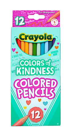 Crayola Colors of Kindness Colored Pencils Assorted Lead Colors Pack Of 12  Pencils - Office Depot